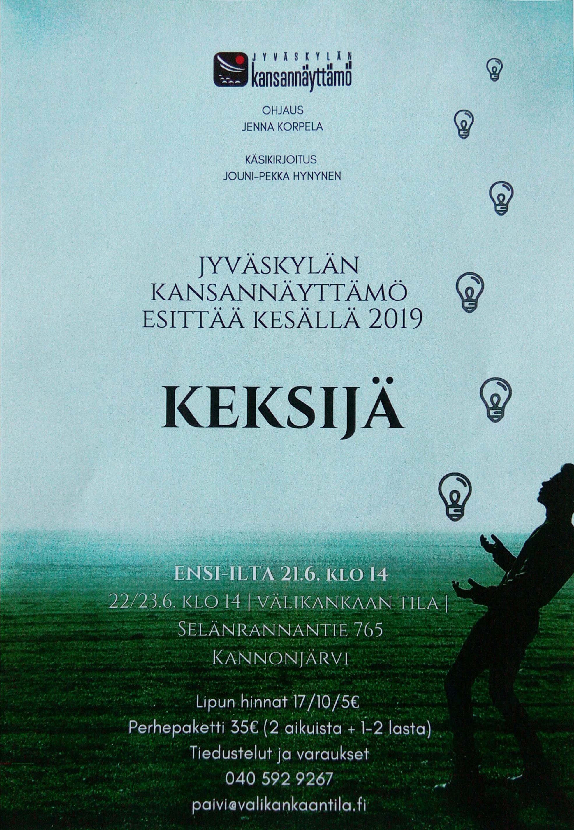Keksijä-näytelmän juliste